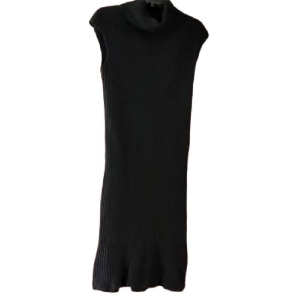 Max Studio Womans Sleeveless Grey ‎ Cowl Neck Ribbed Sweater Dress Size Large